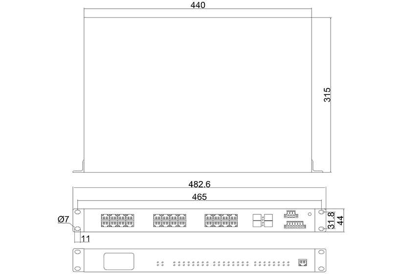 三层网管千兆4光24百光ADC(机架式)-外形尺寸