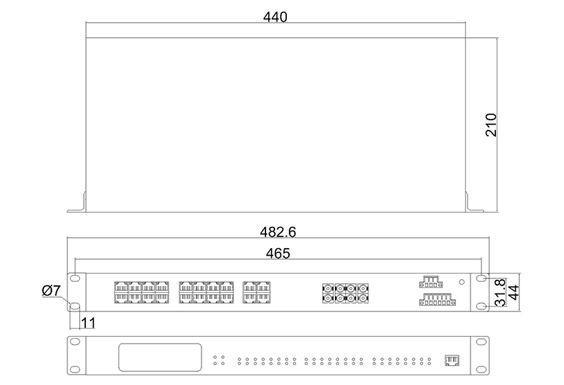 网管百兆4光20电ADC(机架式)-外形尺寸