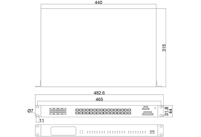 网管百兆16光8电ADC(机架式)-外形尺寸