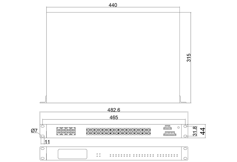 百兆16光8电ADC(机架式)-外形尺寸