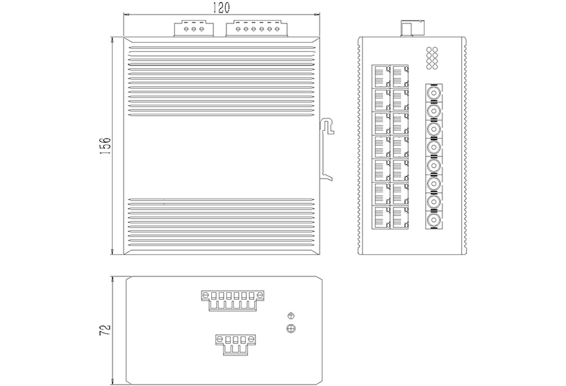 百兆4光16电ADC-外形尺寸