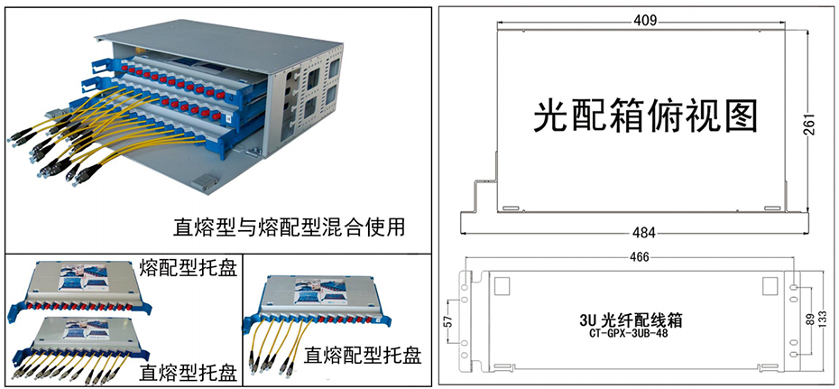 12-96芯1U-6U光纤配线箱（直熔配型）展示